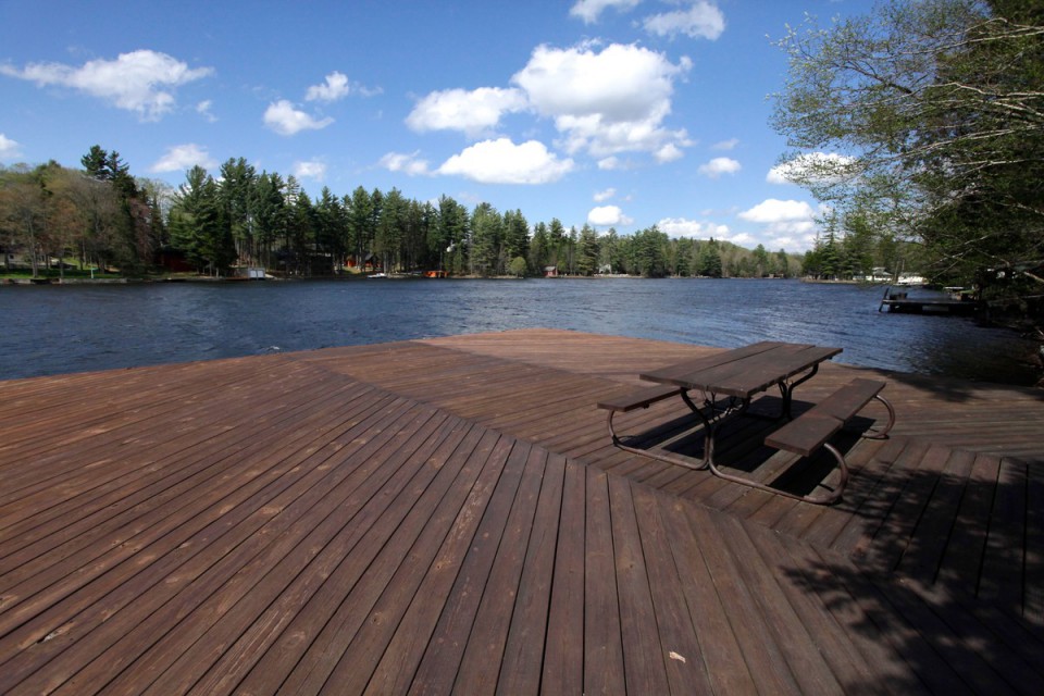 Dock in the channel right off Old Forge Pond