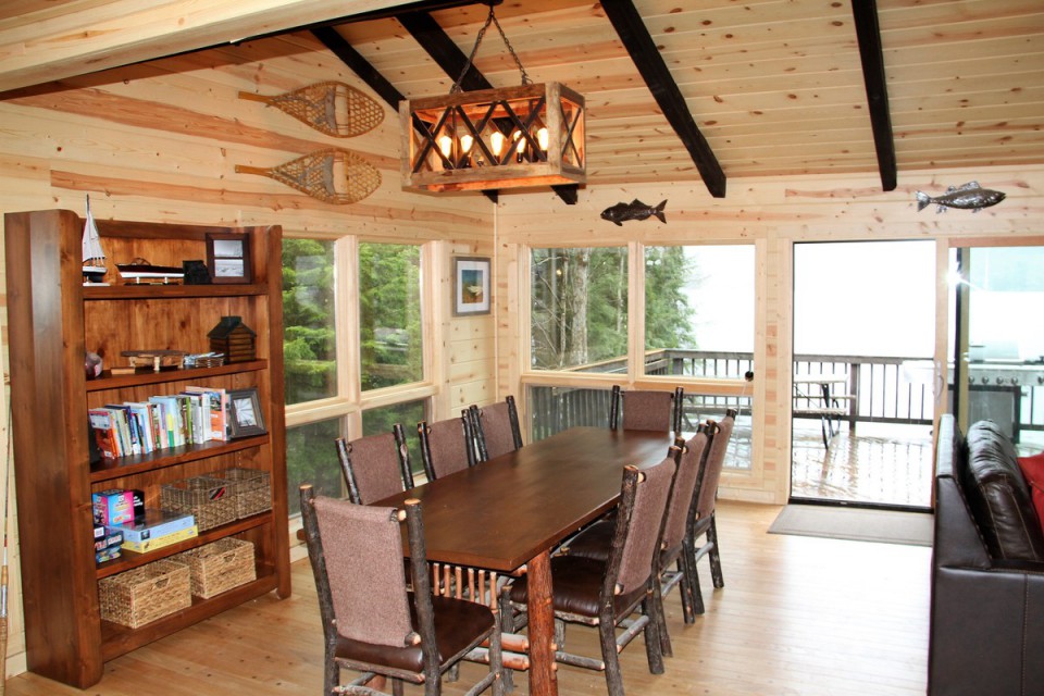 Dining area with lake view