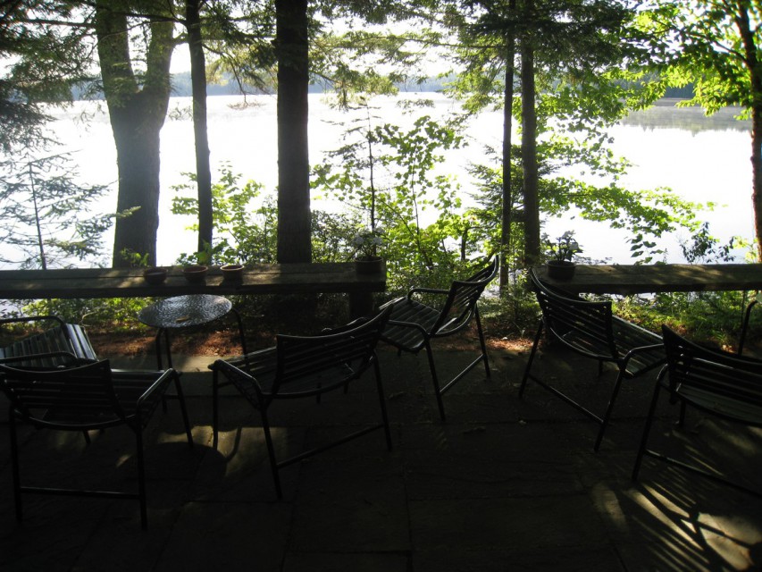 Lakeside patio, view from the house