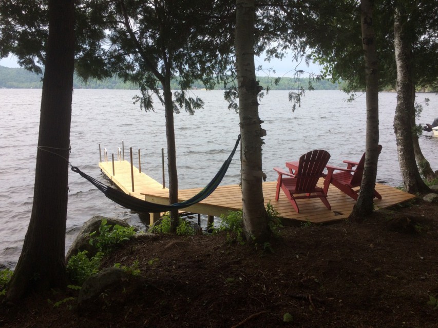 The waterfront at Camp Little Bear on Upper Saranac