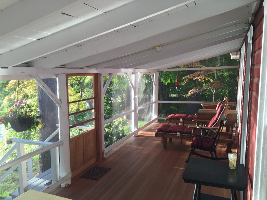 Large screened porch facing the water 